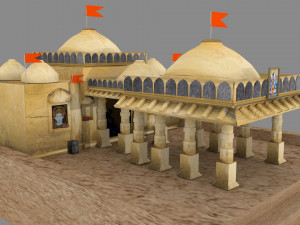 temple lowpoly obj fbx ma ma files texture material uv unwrapped 3D Model