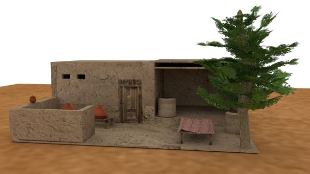 house lowpoly polygon mash texture uv unrwapping game ready 3D Model .c4d .max .obj .3ds .fbx .stl .blend 