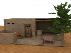 house lowpoly polygon mash texture uv unrwapping game ready Modèle 3D