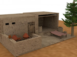 house lowpoly polygon mash texture uv unrwapping game ready 3D Model