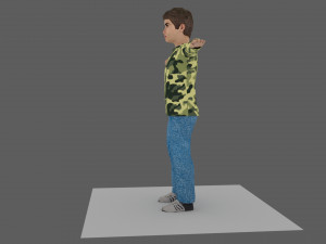 boy decent with face rigg obj fbx mb ma texture lowpoly game reday 3Dモデル