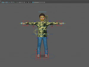 boy decent with face rigg obj fbx mb ma texture lowpoly game reday 3D Model