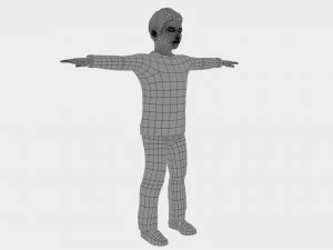boy decent with face rigg obj fbx mb ma texture lowpoly game reday 3D Model