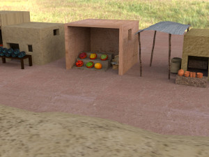 market village obj fbx mb ma texture lowpoly polygon mash game ready 3D 모델