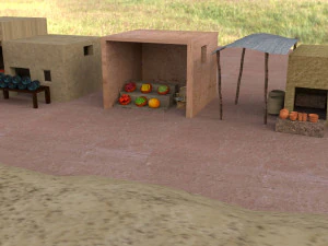 market village obj fbx mb ma texture lowpoly polygon mash game ready 3D Model