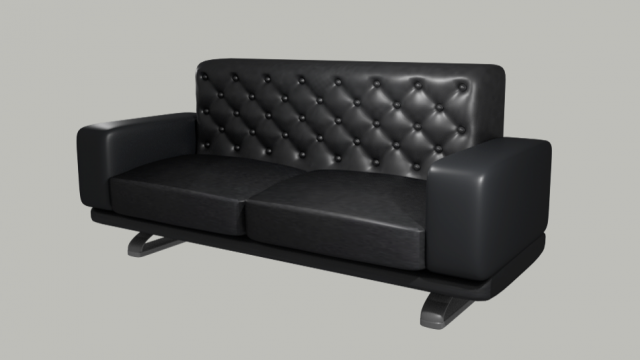 black leather couch 3Dモデル .c4d .max .obj .3ds .fbx .stl .blend 