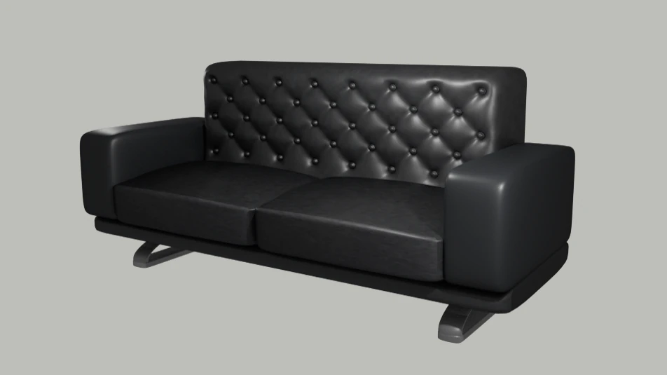 black leather couch 3D Model .c4d .max .obj .3ds .fbx .stl .blend 
