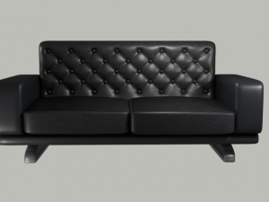 black leather couch 3Dモデル
