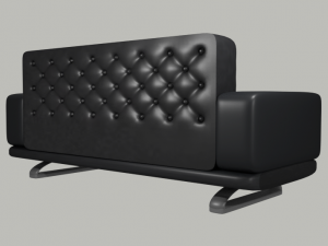 black leather couch 3Dモデル