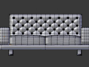 black leather couch 3D Model