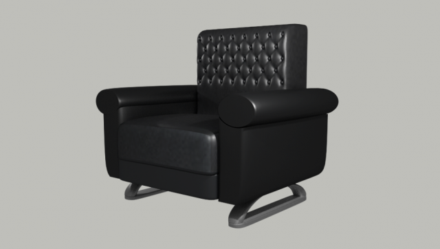 leather armchair 3D Модель .c4d .max .obj .3ds .fbx .stl .blend 