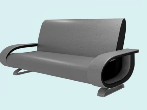 sof&aacute; de couro Modelo 3D