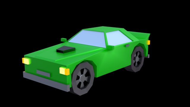 car lowpoly 3D Model .c4d .max .obj .3ds .fbx .stl .blend