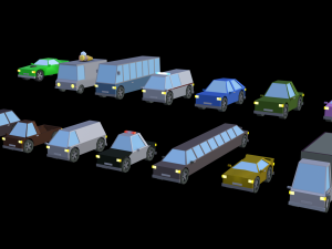 cars pack low poly 3D Model