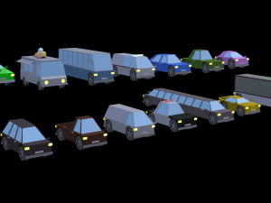 cars pack low poly 3D Model