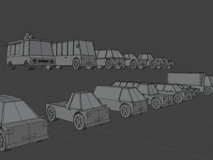 cars pack low poly 3D Model