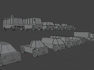 cars pack low poly 3D Model