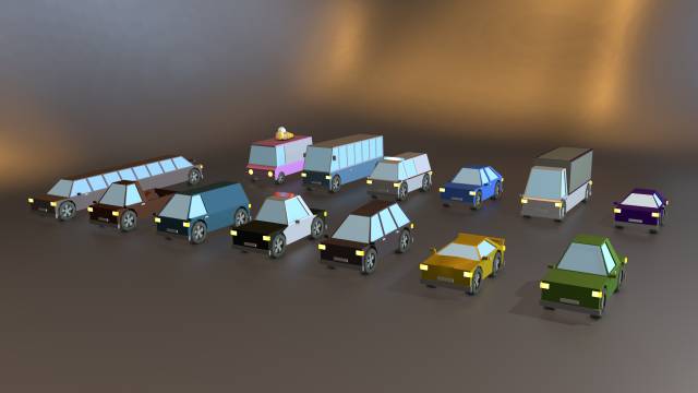 cars pack low poly 3D Model .c4d .max .obj .3ds .fbx .stl .blend 
