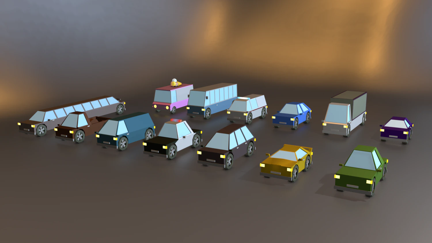 cars pack low poly 3D Model .c4d .max .obj .3ds .fbx .stl .blend 