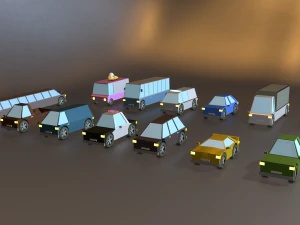 mobil mengemas poli rendah Model 3D