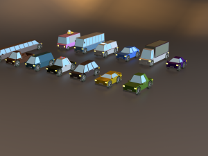 cars pack low poly 3D Model