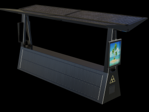 solar bus stop free low-poly 3D Model