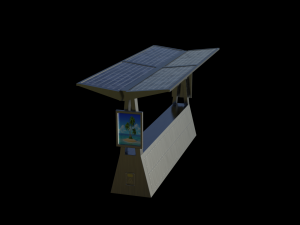 solar bus stop free low-poly Model 3D