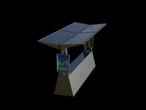 solar bus stop free low-poly 3D Model