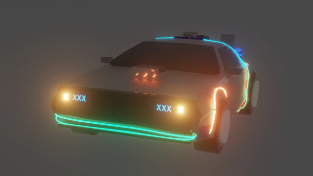 Delorean 3D Model .c4d .max .obj .3ds .fbx .stl .blend