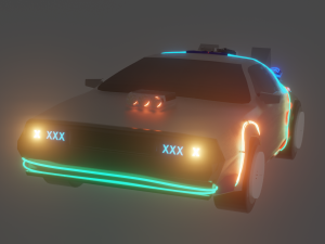 delorean 3D मॉडल