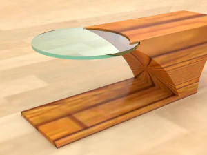 经典木质中心桌 3D 模型