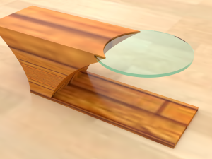 classic wooden center table Modello 3D