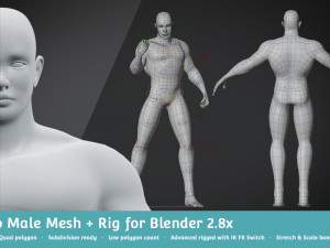 base meshes character starter kit rig 3D Model