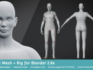 base meshes character starter kit rig 3D Model
