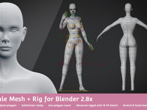 base meshes character starter kit rig 3D Model