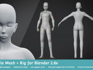 base meshes character starter kit rig 3D Model