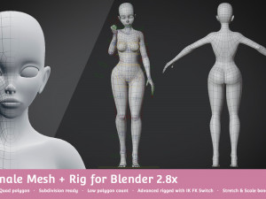 base meshes character starter kit rig 3D Model