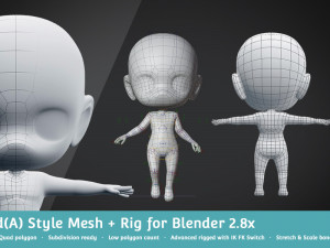 base meshes character starter kit rig 3D Model