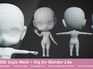 base meshes character starter kit rig 3D Model