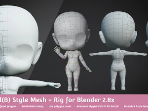 base meshes character starter kit rig 3D Model