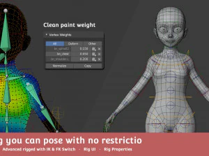 base meshes child starter kit rig 3D Model
