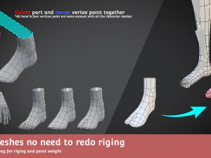 base meshes child starter kit rig 3D Model