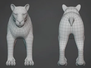 lion big cat base mesh 3D Model