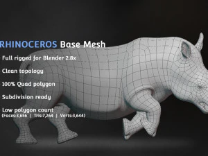 rhinoceros base mesh 3D Model