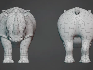 rhinoceros base mesh 3D Model