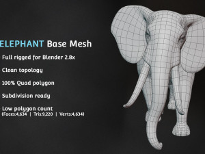 elephant base mesh 3D-Modell