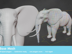 elephant base mesh 3D Model