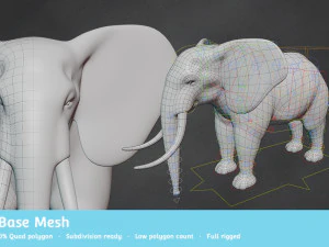 elephant base mesh 3D Model