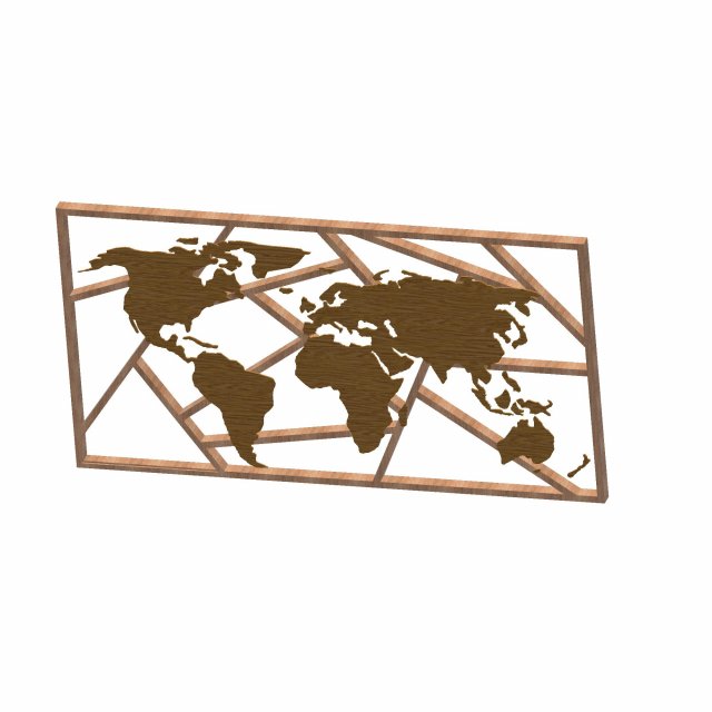 simplified world map Modelo 3D .c4d .max .obj .3ds .fbx .stl .blend