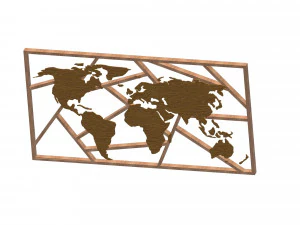 단순화된 세계지도 3D 모델